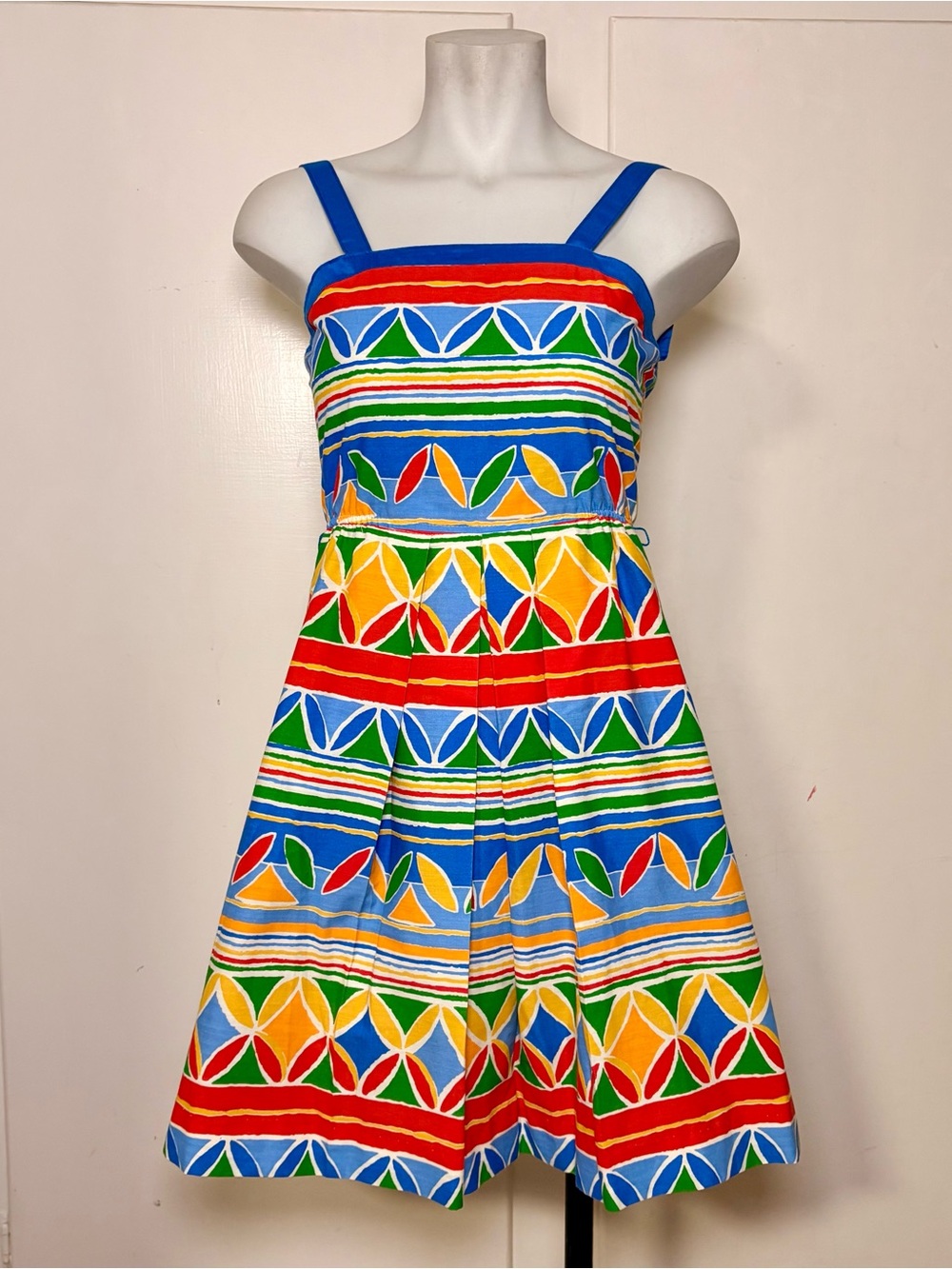 Vintage 80s Buffy Buffington Colorful Mini Sun Dress